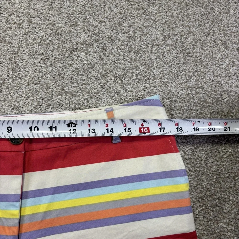Boden Shorts Womens 10 Multicolor Striped Chino Twill Stretch Summer Casual‎